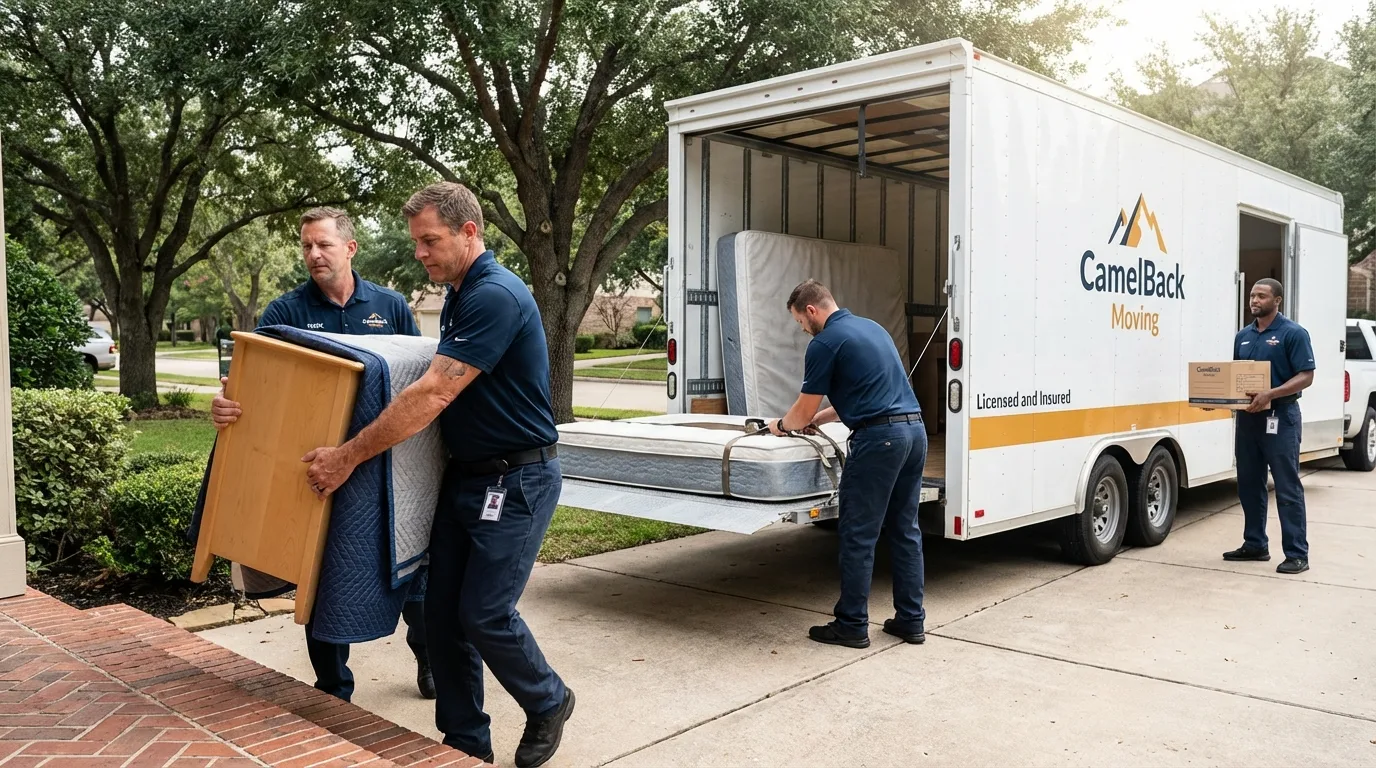 Crew loading residential truck for cross-state move from Canfield, OH